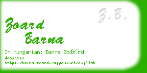 zoard barna business card